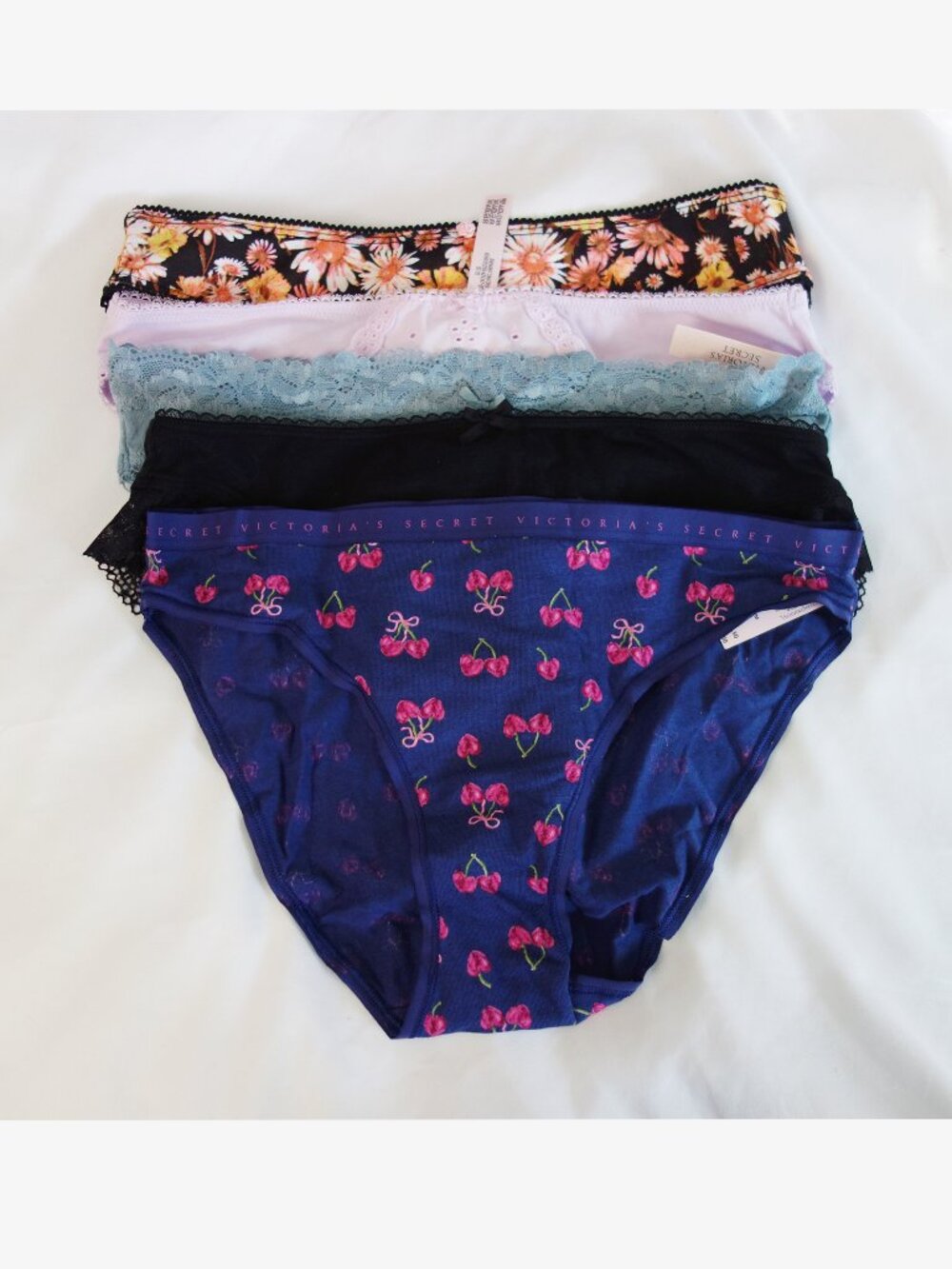 Victoria's Secret Cotton Bikini Bundle of (5) Size (M) Lace NWT!